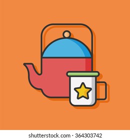 tea pot vector icon