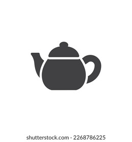 Teekopf, Vektorsymbol. volles Flachzeichen für mobiles Konzept und Webdesign. Tea Kettle Glyph Symbol. Symbol, Logo-Abbildung. Vektorgrafik