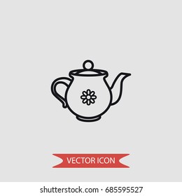 Tea pot vector icon, illustration symbol