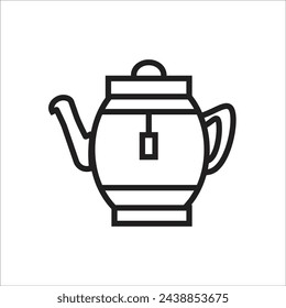 tea pot vector icon line template