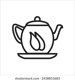 tea pot vector icon line template