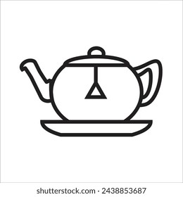 tea pot vector icon line template