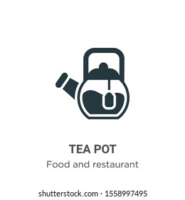 Tea pot vector icon on white background. Flat vector tea pot icon symbol sign from modern food and restaurant collection for mobile concept and web apps design.