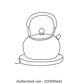 Tea pot vector illustration drawn in line art style