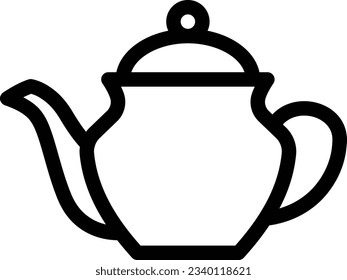 tea pot Vector illustration on a transparent background.Premium quality symmbols.Stroke vector icon for concept and graphic design. 
