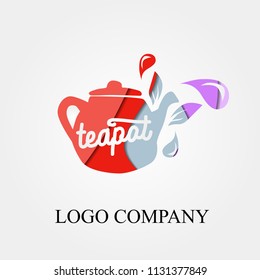tea pot vector logo, sign, or symbol concept for startup company