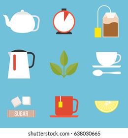 tea preparation icon, flat design vector