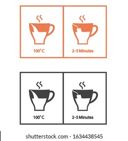 Tea preparation instruction isolated vector.