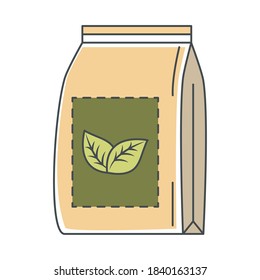tea, product package herbal dessert line and fill vector illustration