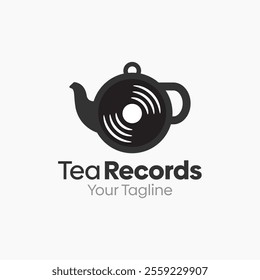 Tea Records Logo Design Template. Good for Business, Agency, Community and Organization.