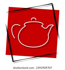tea red banner in frame. Vector illustration.