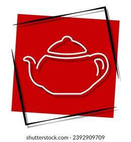 tea red banner in frame. Vector illustration.