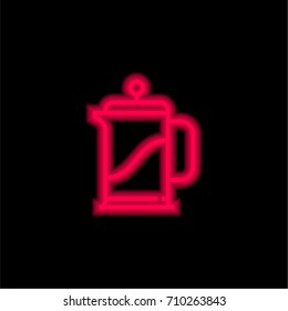 Tea red glowing neon ui ux icon. Glowing sign logo vector
