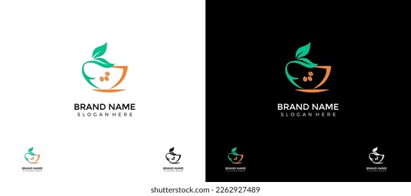 Café, tea room logo design (Coffee_Tea shop, Package drink, any Drink Brands etc.) vector illustration template.
