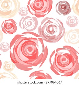 tea roses and red roses, rectangular card