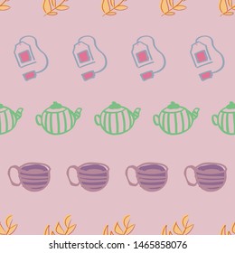 tea row seamless pattern design. perfect for homeware and textiles