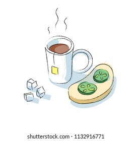 tea and sandwich for Breakfast