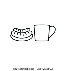 Tea and sausage set food icon vector basic design simple and modern concept graphic