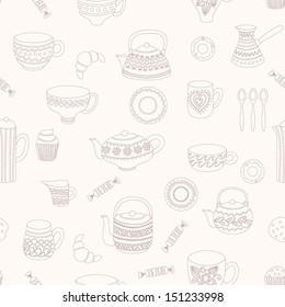 Tea seamless pattern
