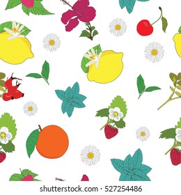 Tea seamless pattern