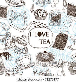 tea seamless pattern