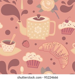 Tea seamless pattern