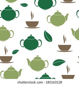 Tea Seamless Pattern Background Vector Illustration