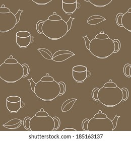 Tea Seamless Pattern Background Vector Illustration