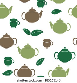 Tea Seamless Pattern Background Vector Illustration