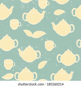Tea Seamless Pattern Background Vector Illustration