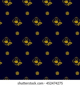 Tea seamless pattern in chinese or japanese style.
