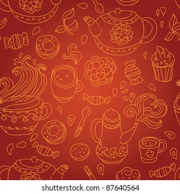 tea seamless pattern - vector illustration