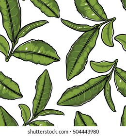 Tea Seamless Pattern White