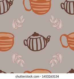 tea seamless repeat pattern design. Perfect for menu and textiles