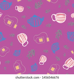 tea seamless repeat pattern design. Perfect for menu and textiles