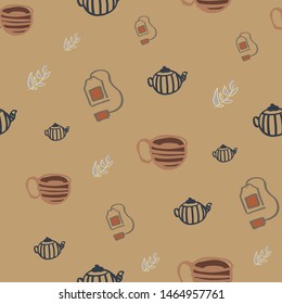 tea seamless repeat pattern design. Perfect for menu and textiles