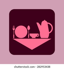 Tea service, cafes and restaurants, vector illustration