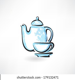 tea service grunge icon