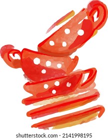 Tea set coffee cups plates