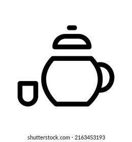 tea set icon or logo isolated sign symbol vector illustration - high quality black style vector icons
