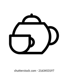 tea set icon or logo isolated sign symbol vector illustration - high quality black style vector icons
