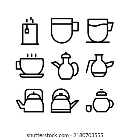 tea set icon or logo isolated sign symbol vector illustration - Collection of high quality black style vector icons
