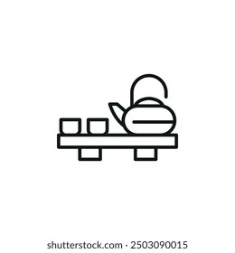 Tea set icon. Simple tea set icon for social media, app, and web design. Vector illustration.