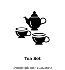 Tea Set icon vector isolated on white background, logo concept of Tea Set sign on transparent background, filled black symbol