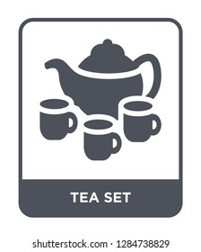 tea set icon vector on white background, tea set trendy filled icons from Bistro and restaurant collection, tea vector illustration