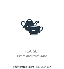 Tea set icon vector. Trendy flat tea set icon from bistro and restaurant collection isolated on white background. Vector illustration can be used for web and mobile graphic design, logo, eps10