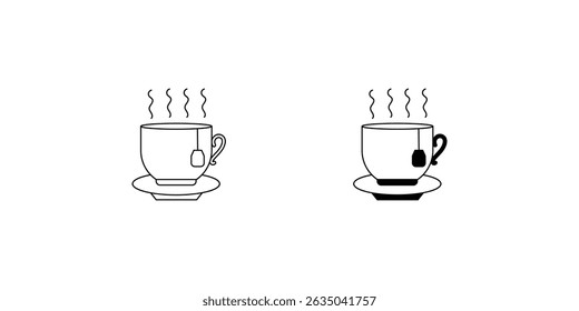 Tea set icon with white background vector stock illustration