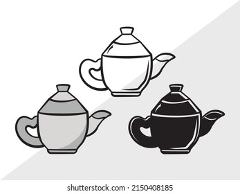 Tea Set Printable Vector Illustration
