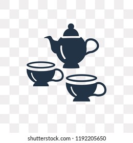 Tea Set vector icon isolated on transparent background, Tea Set transparency concept can be used web and mobile