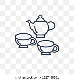 Tea Set vector outline icon isolated on transparent background, high quality linear Tea Set transparency concept can be used web and mobile